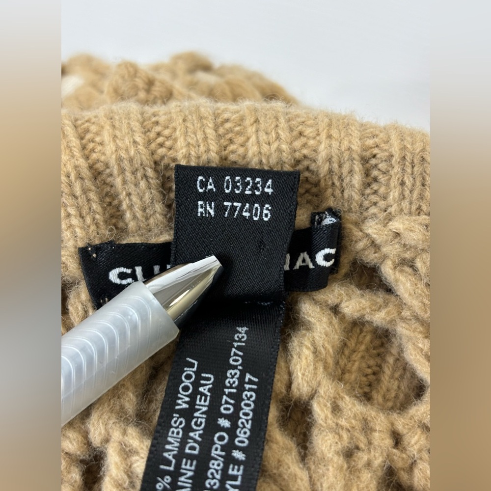 Club Monaco Wool Crochet Poncho Tan O/S EUC - Picture 9 of 11